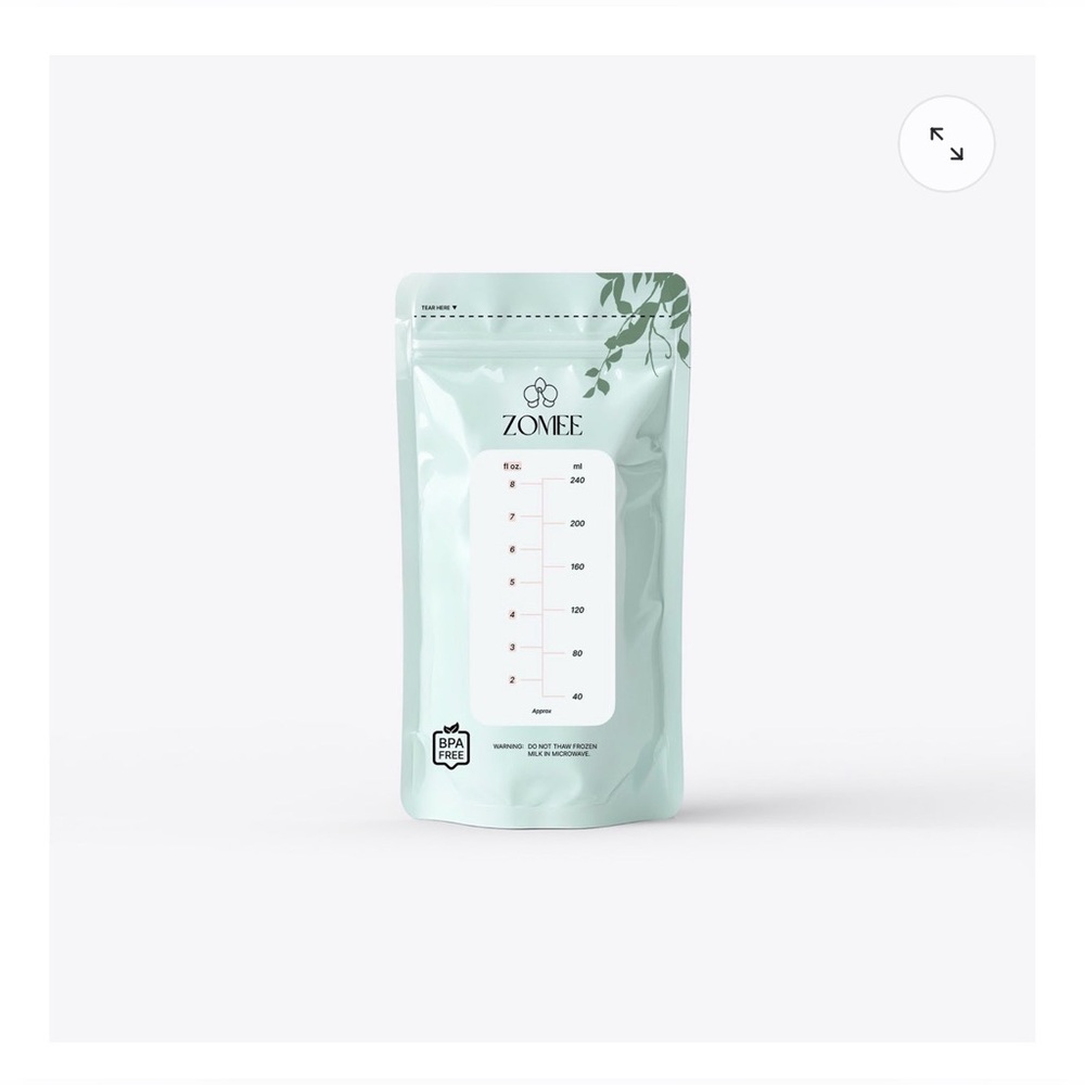 Zomee Milk Storage Bags Breastmilk Bag Container for Freezing and Refridgerating